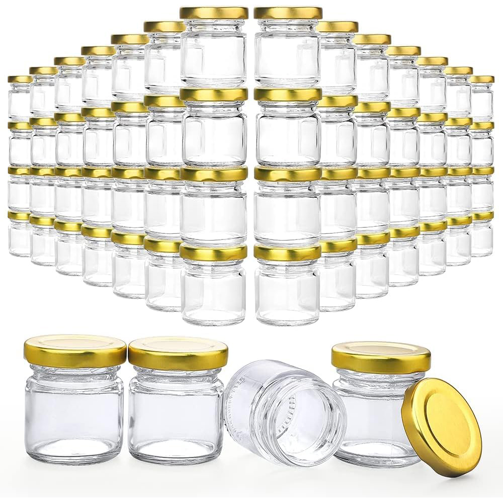 Candle Making Jars With Lids - ขวดแก้วขนาดเล็กพร้อมฝาปิด, ขวดน้ำผึ้งขนาดเล็ก 1.5 ออนซ์, ขวดสำหรับใส่เทียน ใช้ทำเทียน,