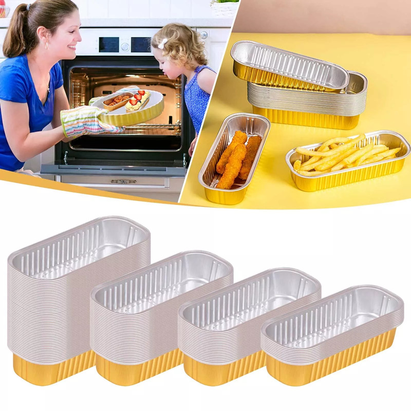 Tin Container Lid - 10 ชิ้น ถาดฟอยล์อลูมิเนียมแบบใช้แล้วทิ้ง พร้อมฝาใส เหมาะสำหรับบรรจุอาหารกลับบ้าน ใช้ในครัว