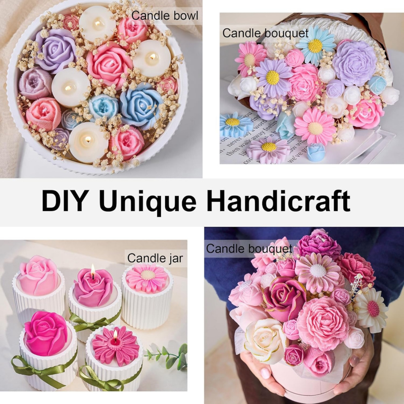 ชุดแม่พิมพ์เทียนรูปดอกไม้ 5 ชิ - Candle Making Kits บทวิจารณ์และราคา