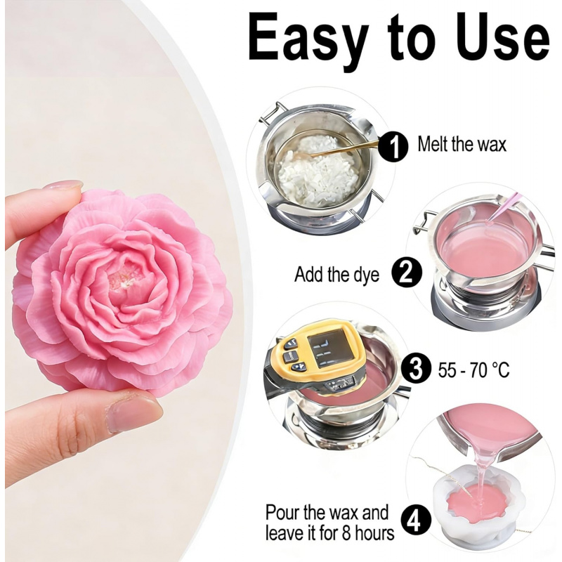 ชุดแม่พิมพ์เทียนรูปดอกไม้ 5 ชิ - Candle Making Kits บทวิจารณ์และราคา