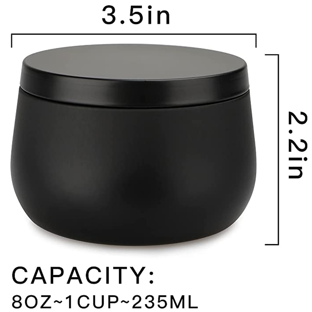 กระป๋องเทียนโลหะสีขาว ดำ ทอง ข - Tin Container Lid บทวิจารณ์และราคา